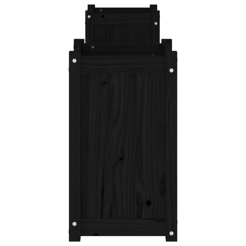 vidaXL Lavice s truhlíky černá 180 x 36 x 63 cm masivní borové dřevo