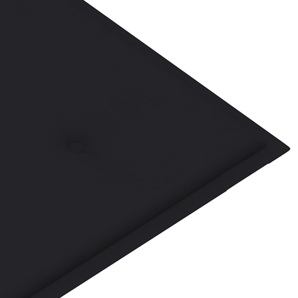 vidaXL Zahradní lavice s černou poduškou 112 cm masivní teak