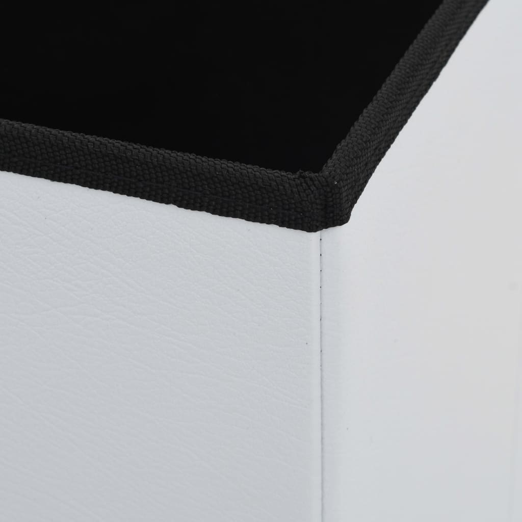 vidaXL Skládací úložná stolička bílá umělá kůže