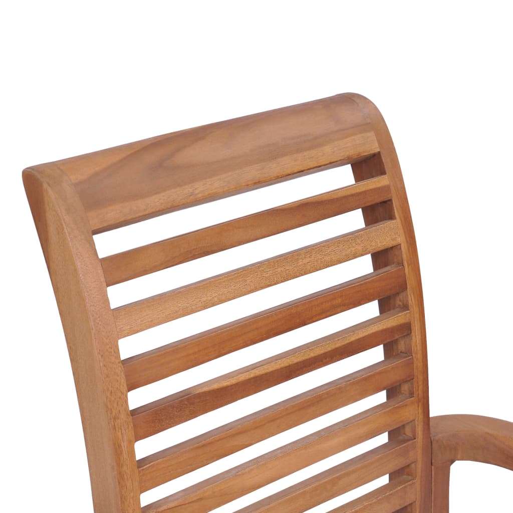 vidaXL Jídelní židle 8 ks béžové podušky masivní teak