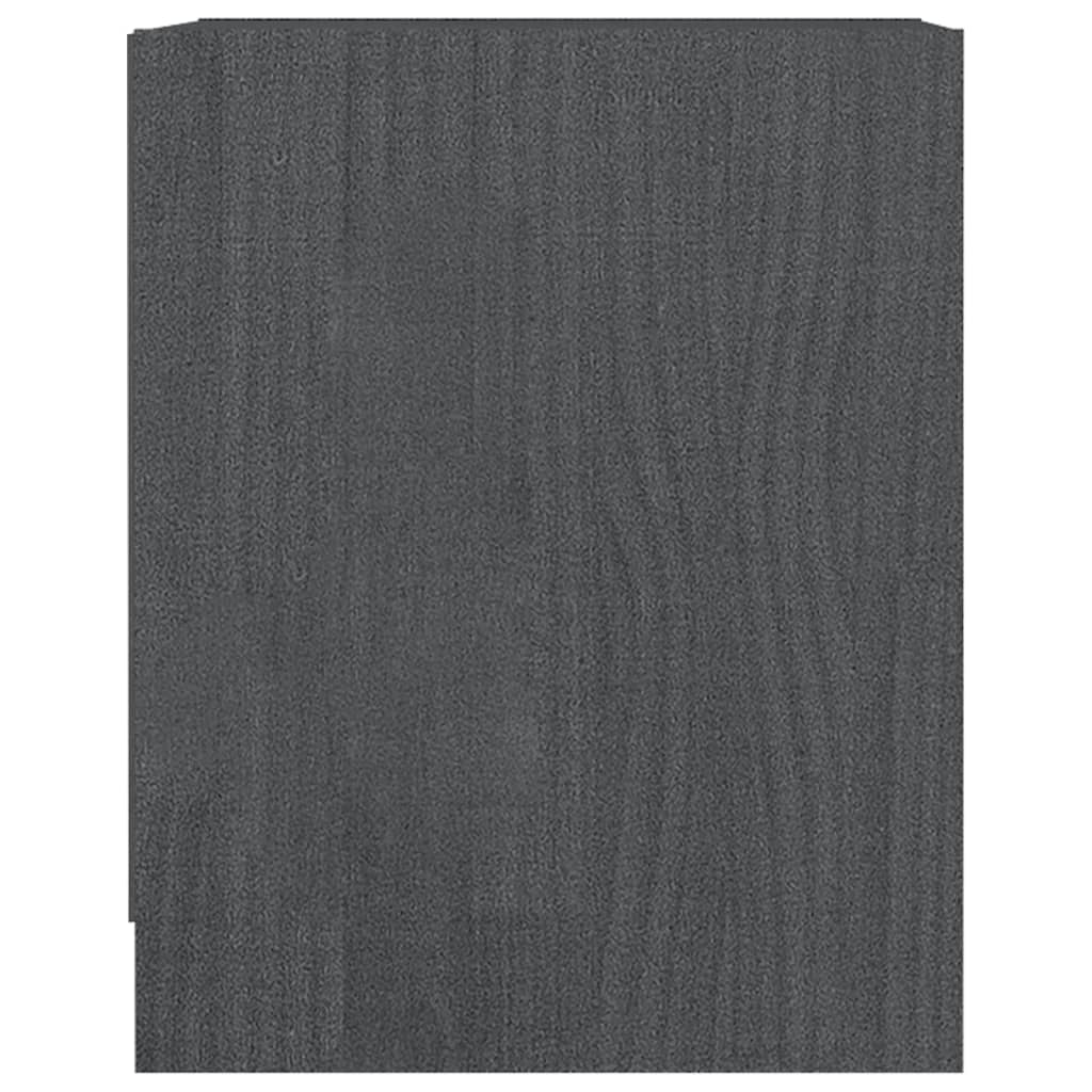 vidaXL Noční stolek šedý 35,5 x 33,5 x 41,5 cm masivní borové dřevo