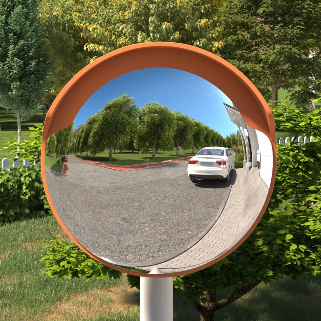 vidaXL Venkovní konvexní dopravní zrcadlo oranžové Ø30 cm polykarbonát
