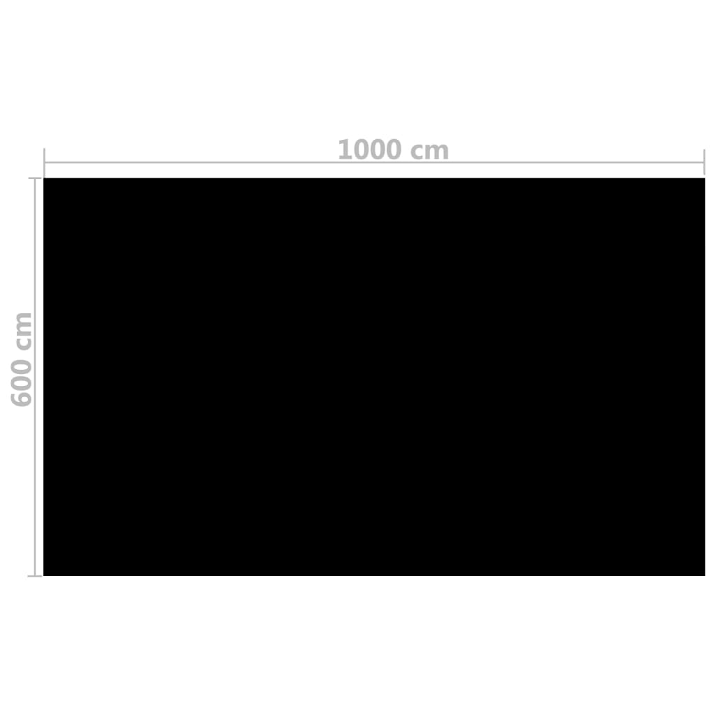 vidaXL Obdélníkový kryt na bazén 1000 x 600 cm PE černý