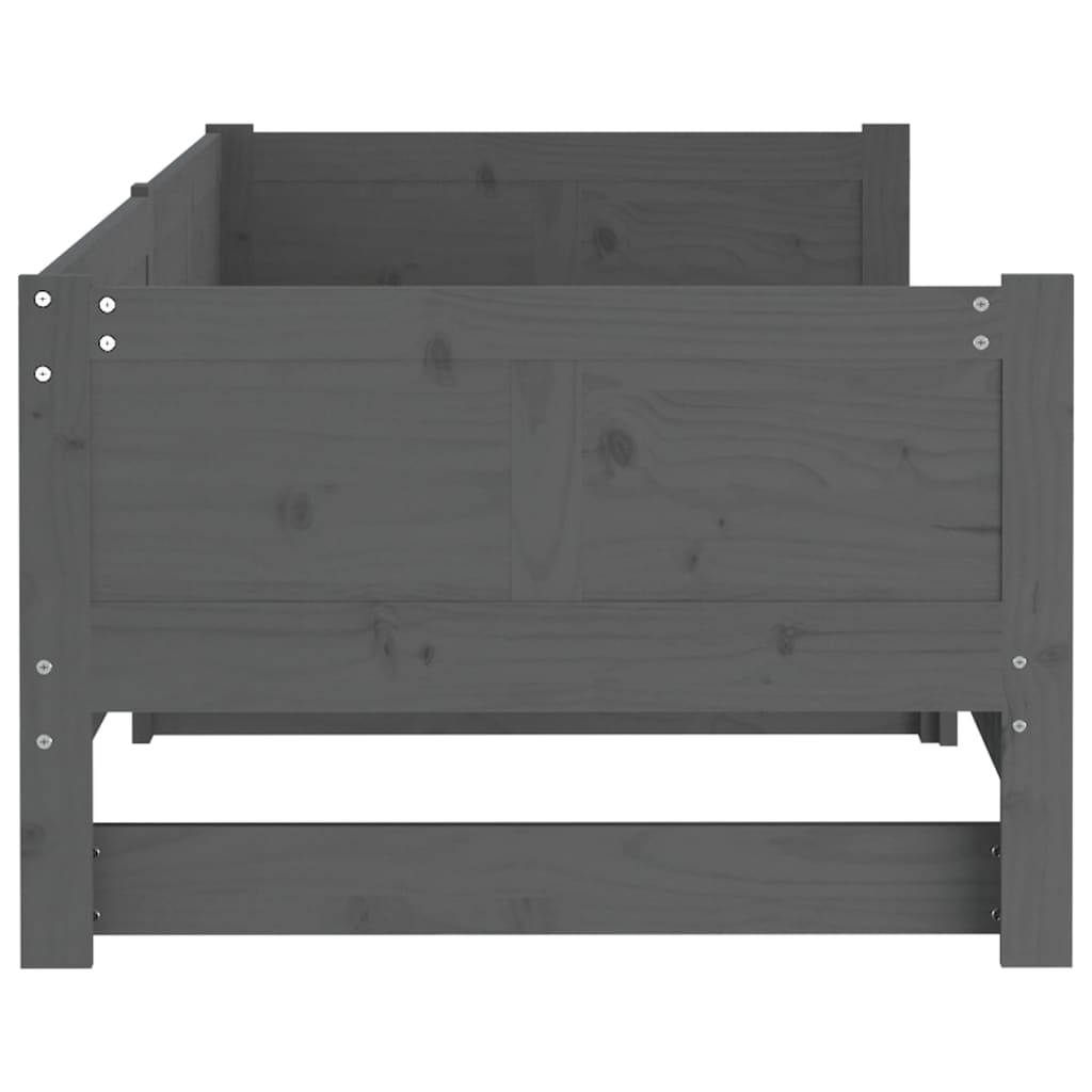 vidaXL Výsuvná postel šedá masivní borovice 2x (90 x 190) cm