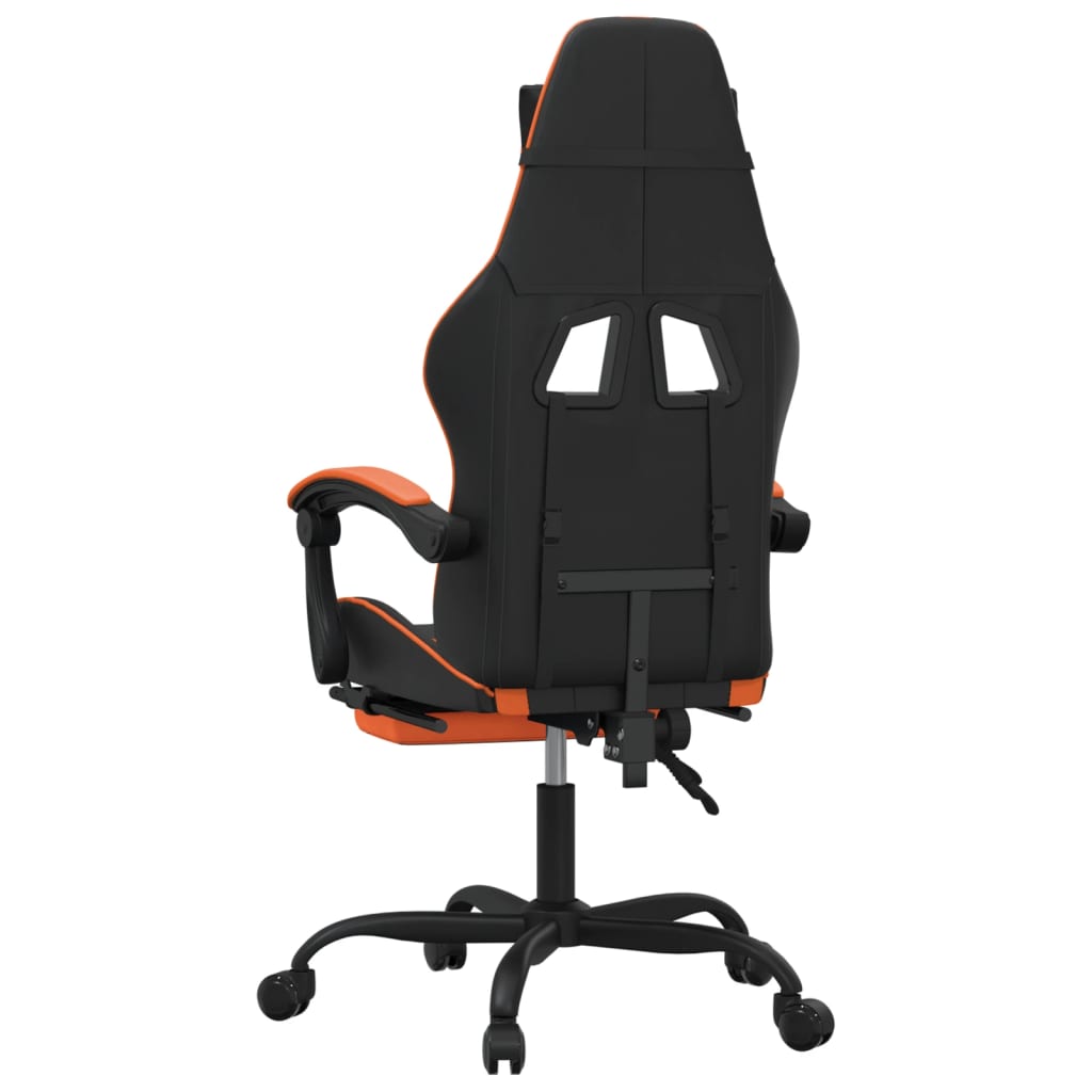 vidaXL Herní židle s podnožkou černá a oranžová umělá kůže