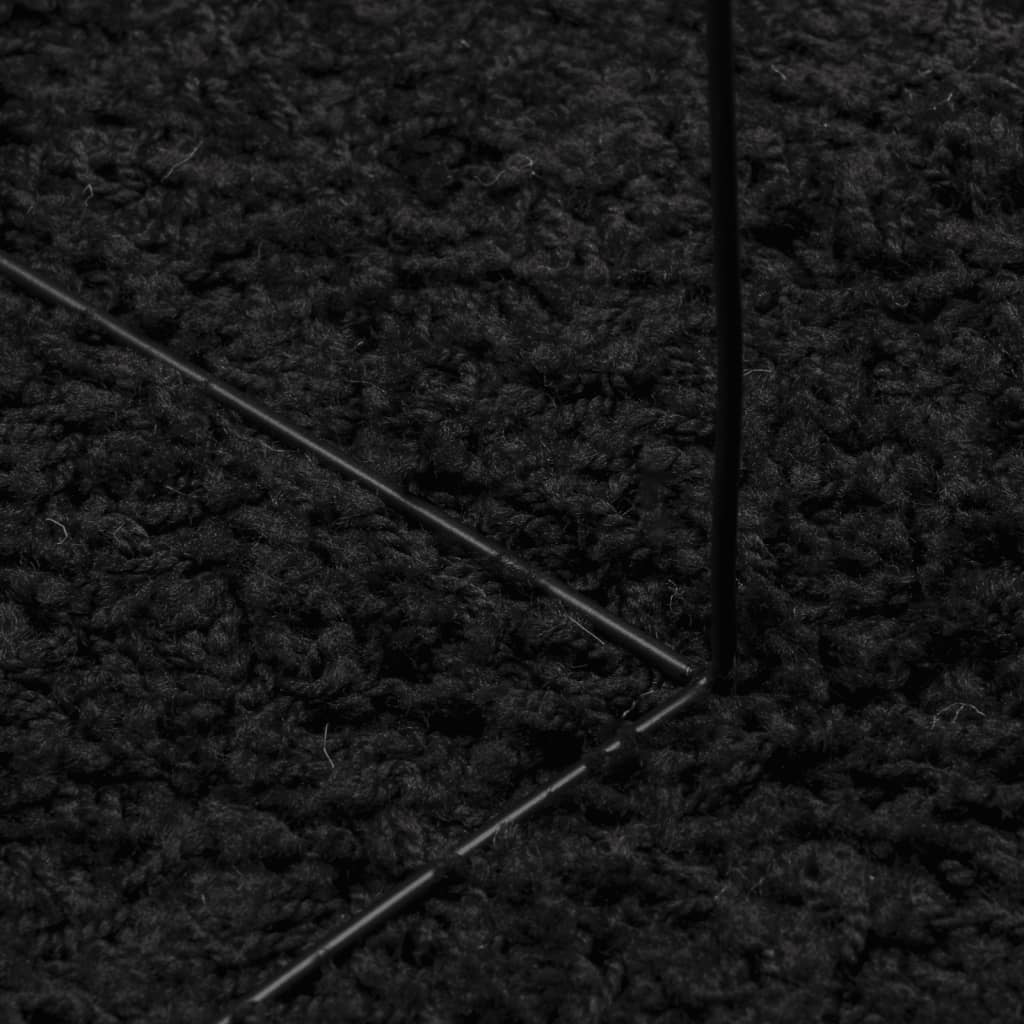 vidaXL Koberec PAMPLONA s vysokým vlasem moderní černý 240 x 340 cm