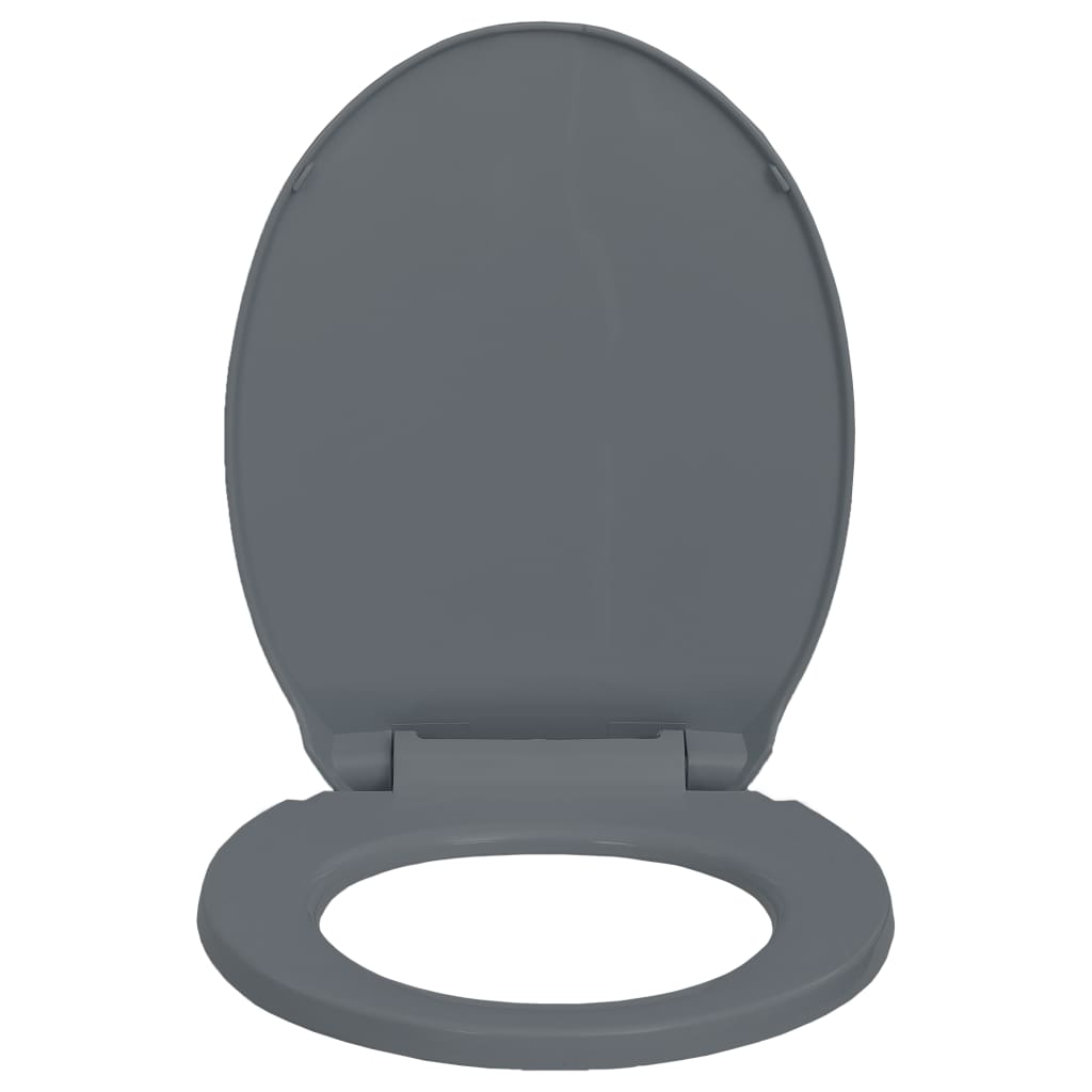 vidaXL WC sedátko s pomalým sklápěním šedé oválné