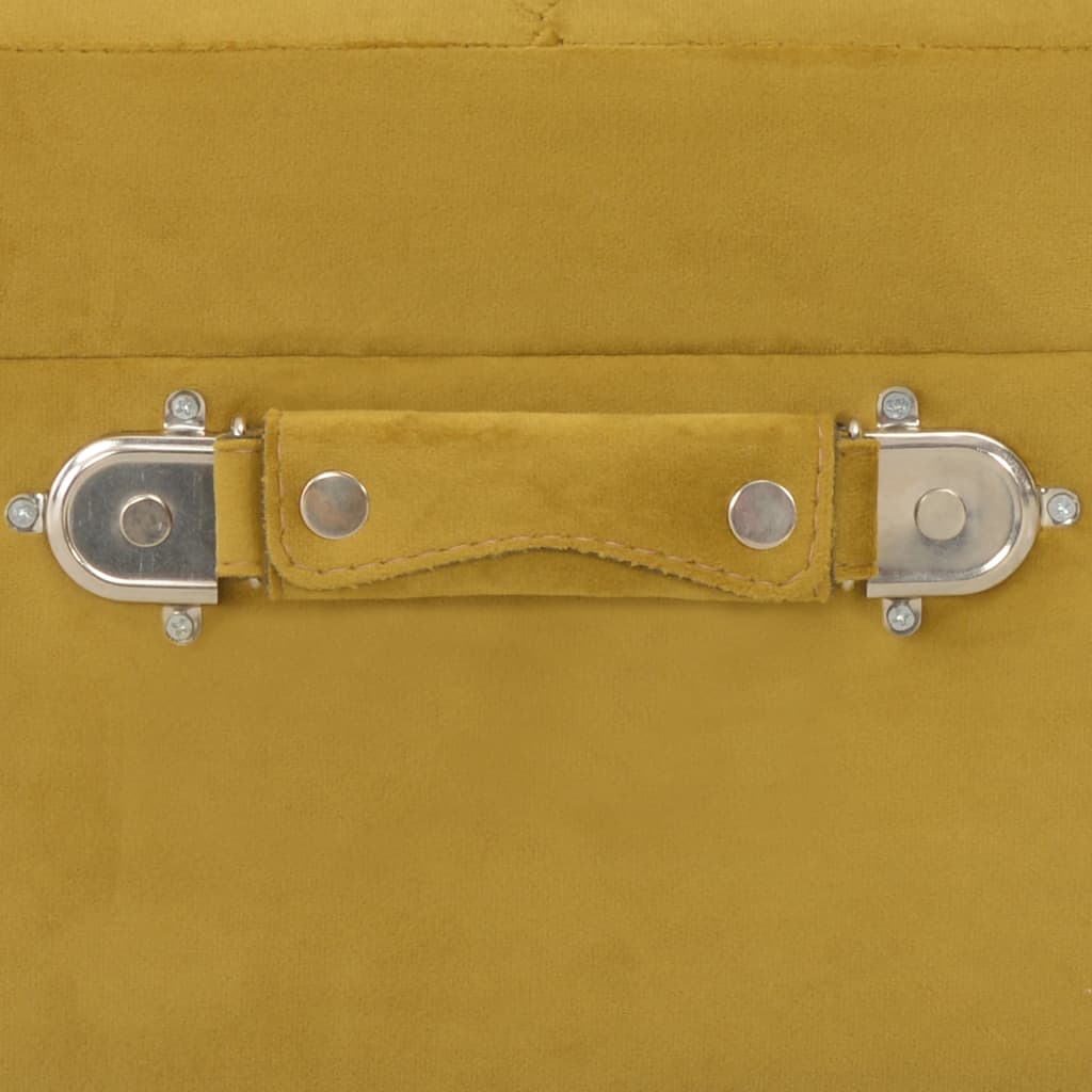 vidaXL Stolička s úložným prostorem 40 cm hořčicově žlutá samet