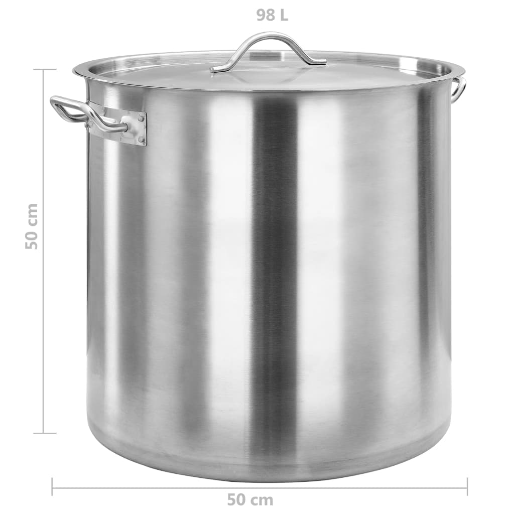 vidaXL Hrnec na polévku 98 l 50 x 50 cm nerezová ocel