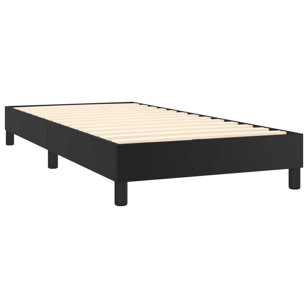 vidaXL Box spring postel s matrací a LED černá 80 x 200 cm umělá kůže