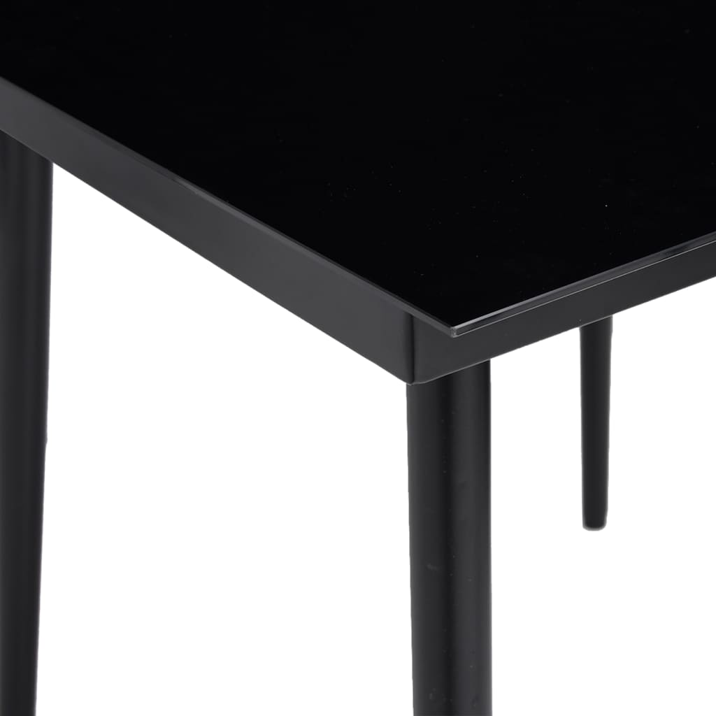 vidaXL Zahradní jídelní stůl černý 80 x 80 x 74 cm ocel a sklo