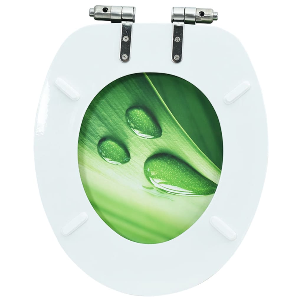 vidaXL WC sedátko s funkcí pomalého sklápění MDF zelená vodní kapka