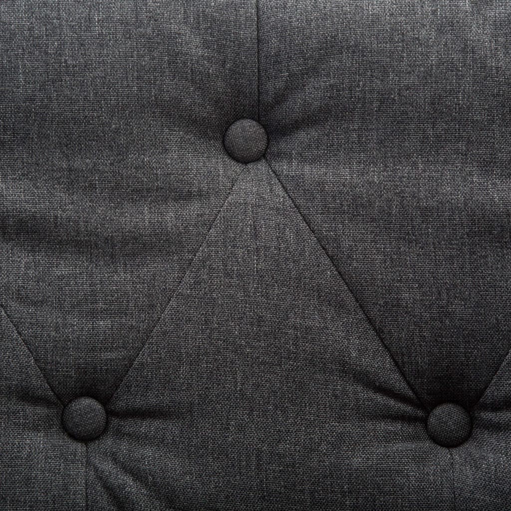 vidaXL Sedací souprava Chesterfield 2 ks textilní čalounění tmavě šedá