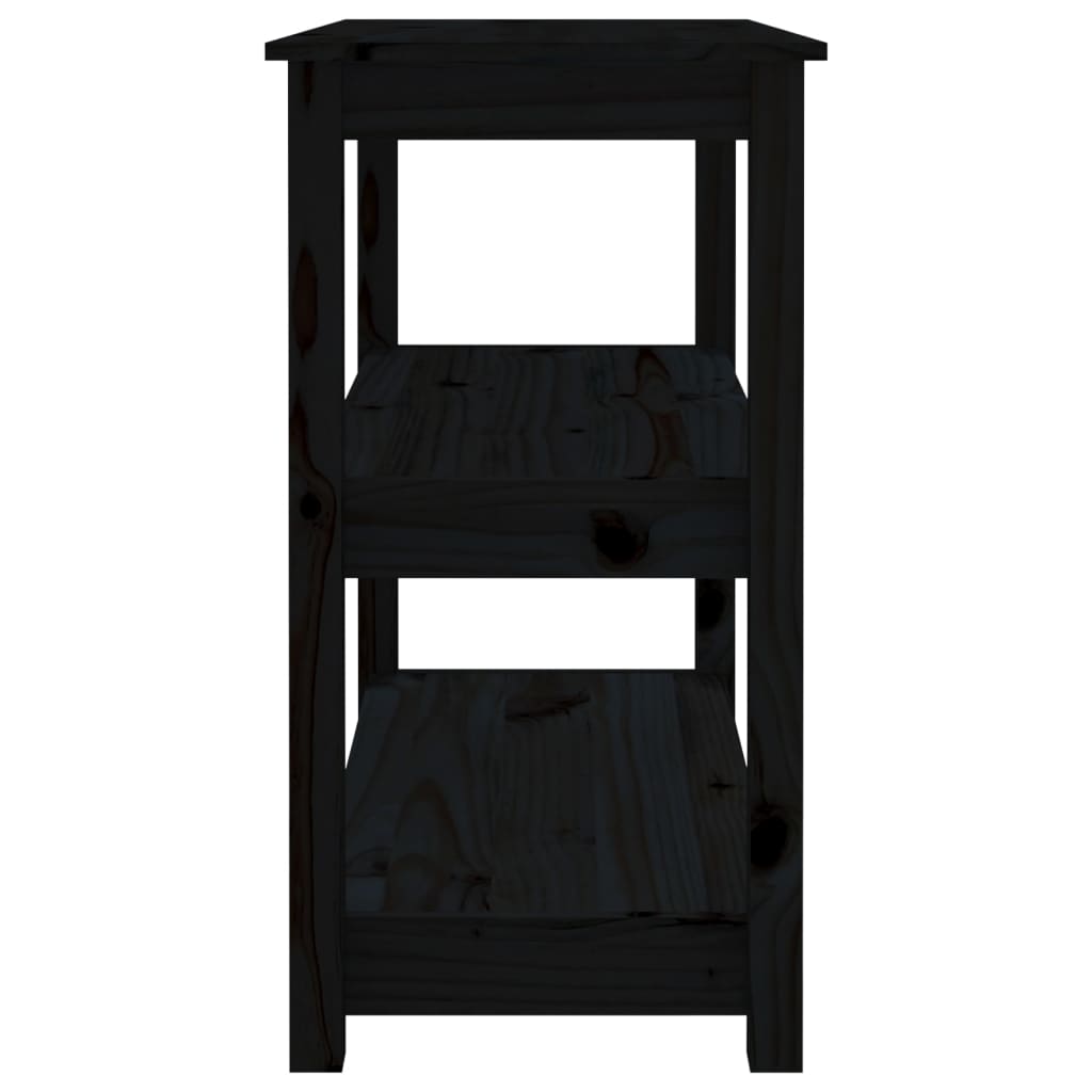 vidaXL Konzolový stolek černý 80x40x74 cm masivní borové dřevo