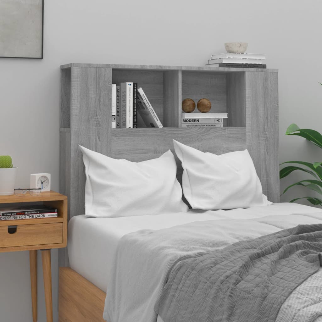 vidaXL Čelo postele s úložným prostorem šedé sonoma 100x18,5x104,5 cm