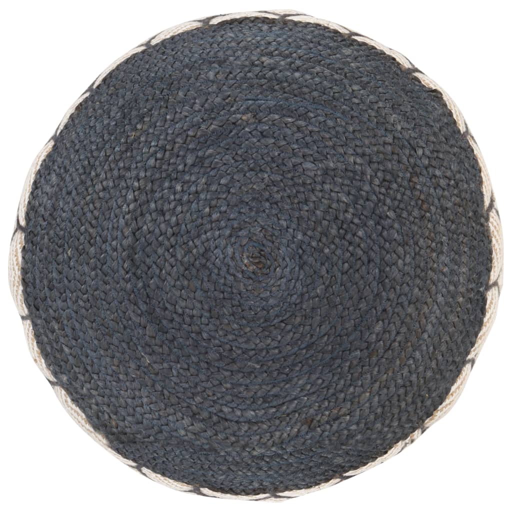 vidaXL Pletený/tkaný taburet z bavlny a juty 50 x 35 cm modrý