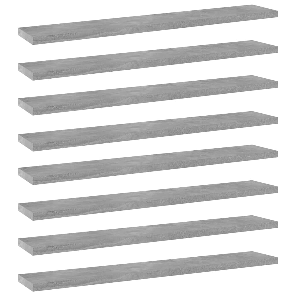vidaXL Přídavné police 8 ks betonově šedé 60 x 10 x 1,5 cm dřevotříska