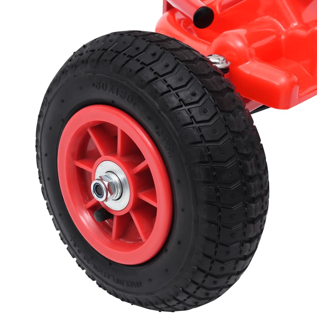 vidaXL Šlapací motokára s pneumatikami červená