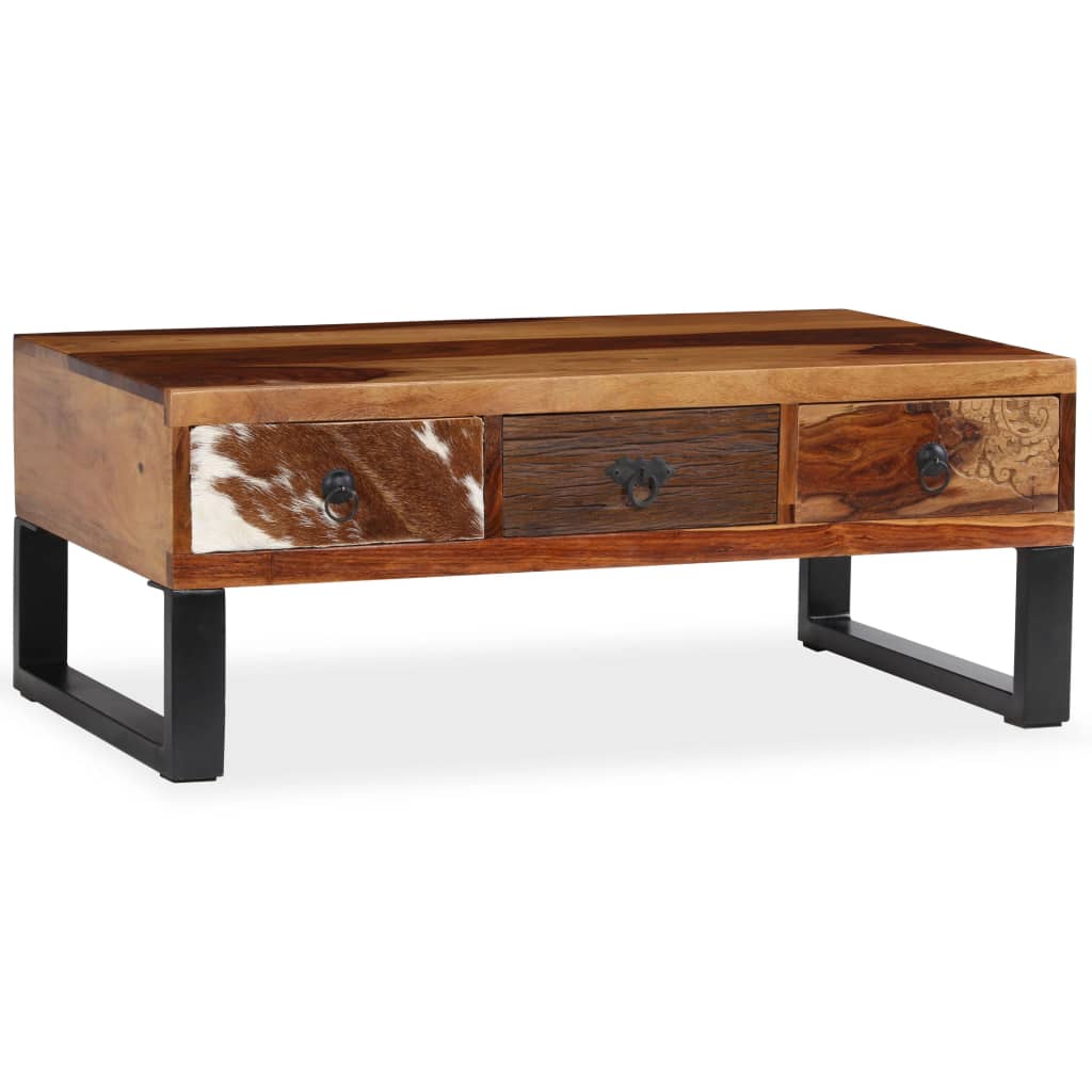 vidaXL Konferenční stolek z masivního sheesham dřeva 90 x 50 x 35 cm