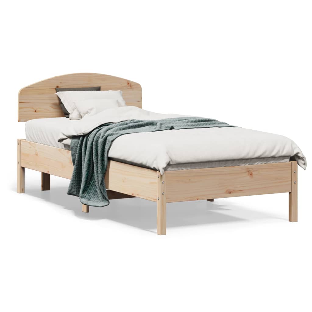 vidaXL Rám postele s čelem 90 x 190 cm masivní borovice