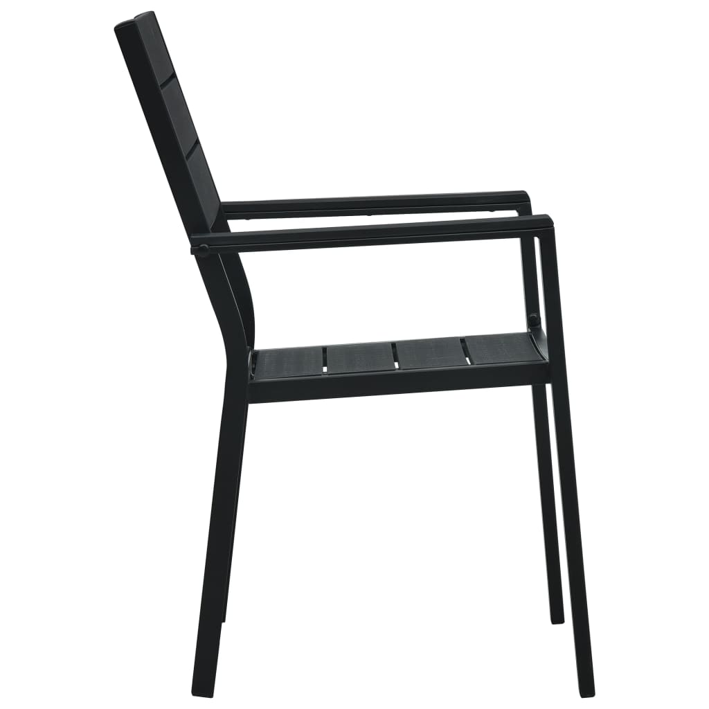 vidaXL Zahradní židle 4 ks černé HDPE dřevěný vzhled