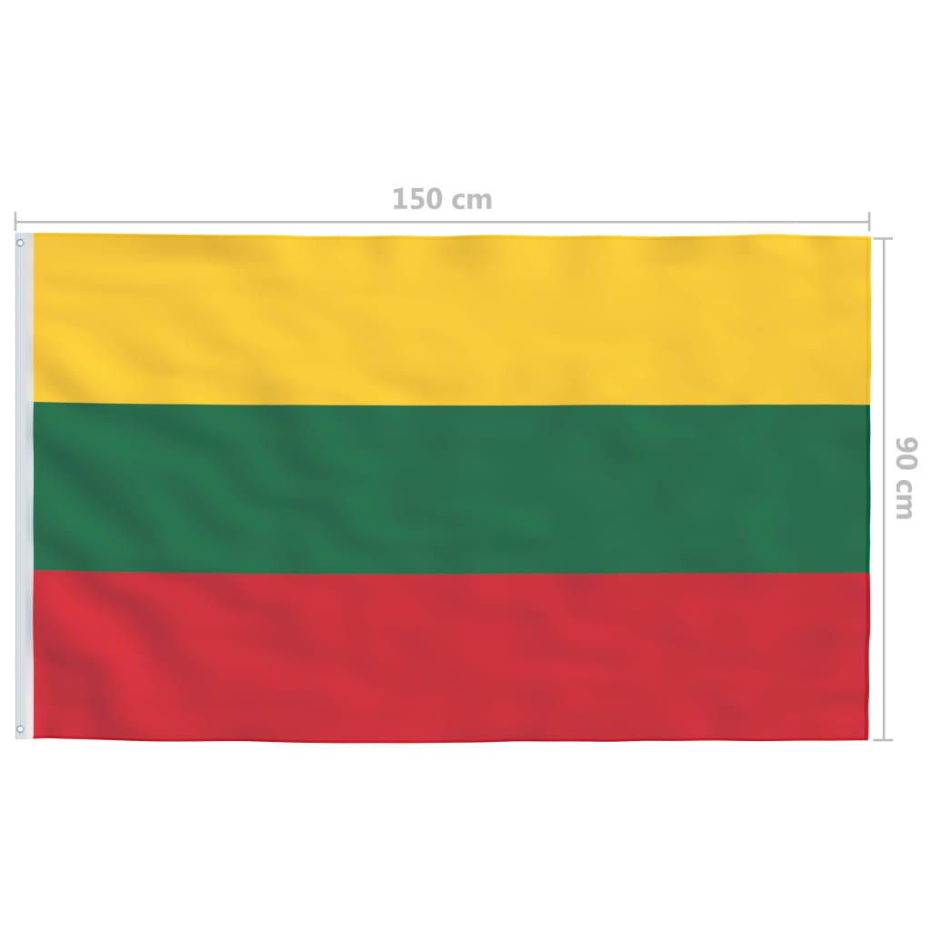 vidaXL Litevská vlajka a stožár hliník 4 m