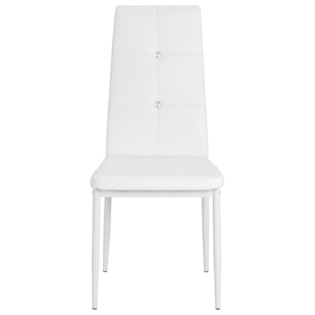 vidaXL Jídelní židle 4 ks bílé umělá kůže