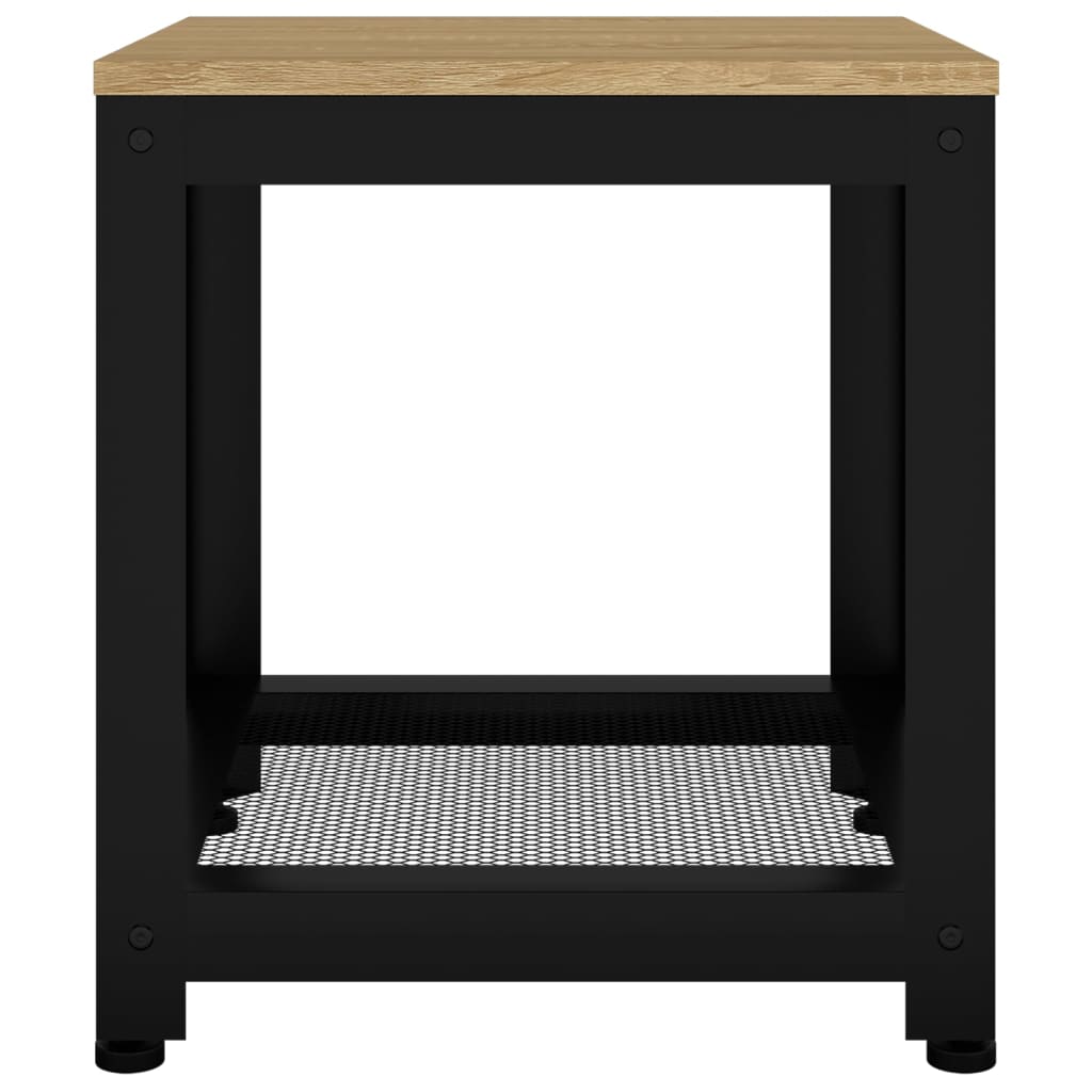vidaXL Odkládací stolek světle hnědý a černý 40x40x45 cm MDF a železo