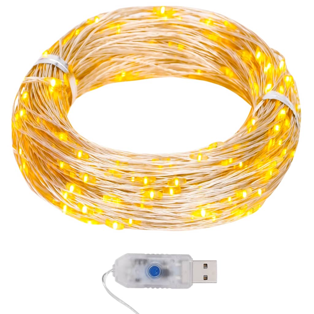vidaXL Světelný řetěz s mikro LED 40 m 400 LED teplý bílý 8 funkcí