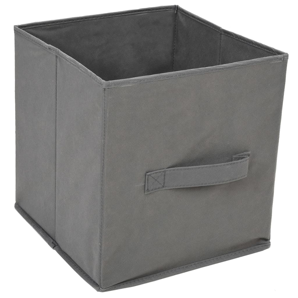 vidaXL Úložná skříňka se 3 textilními zásuvkami šedá 34x34x101 cm ocel