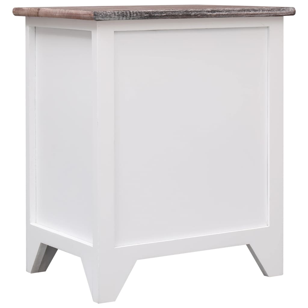 vidaXL Noční stolek hnědý a bílý 38 x 28 x 45 cm dřevo pavlovnie