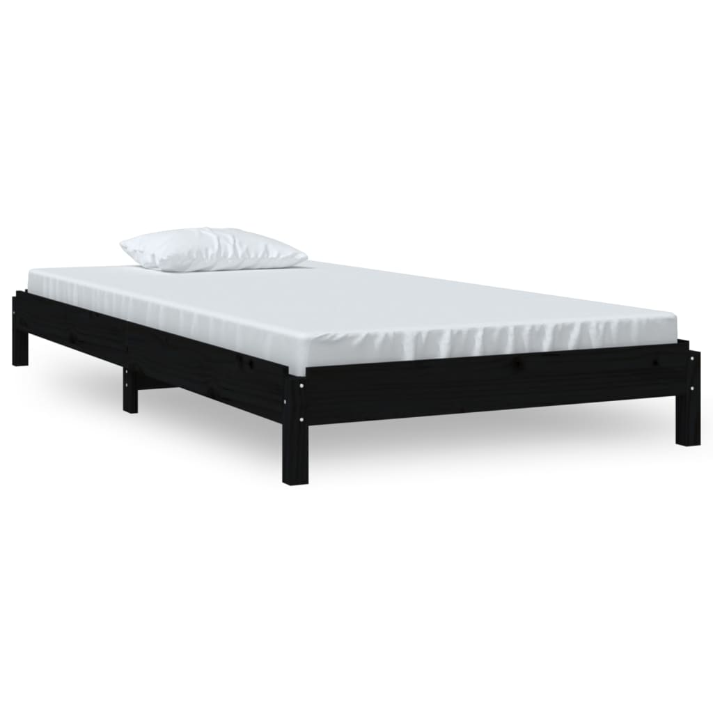 vidaXL Stohovatelná postel černá 90 x 190 cm masivní borovice