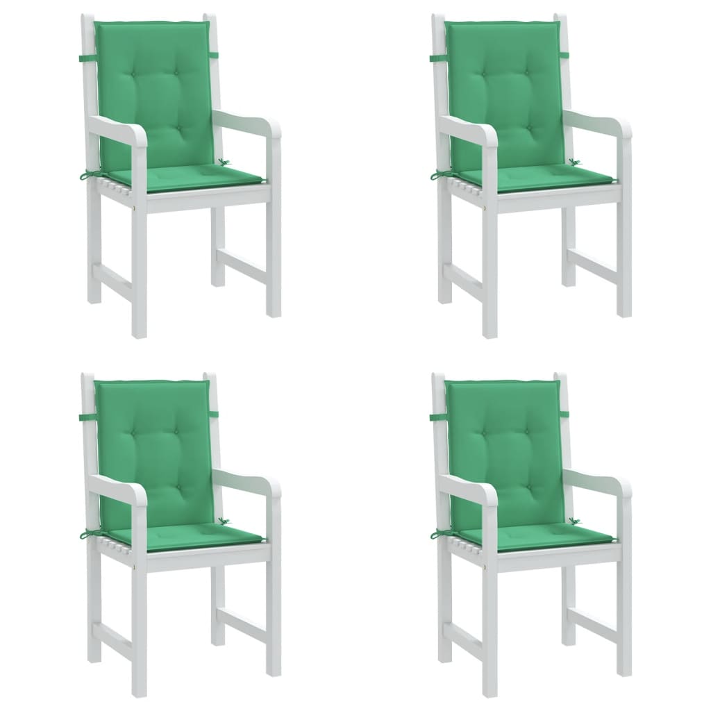 vidaXL Podušky na zahradní židle 4 ks zelené 100 x 50 x 3 cm