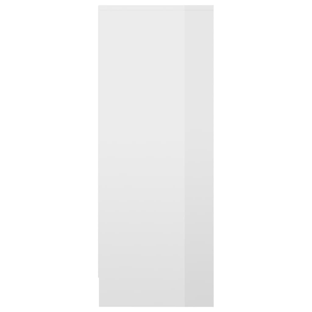 vidaXL Botník bílý s vysokým leskem 31,5 x 35 x 90 cm dřevotříska