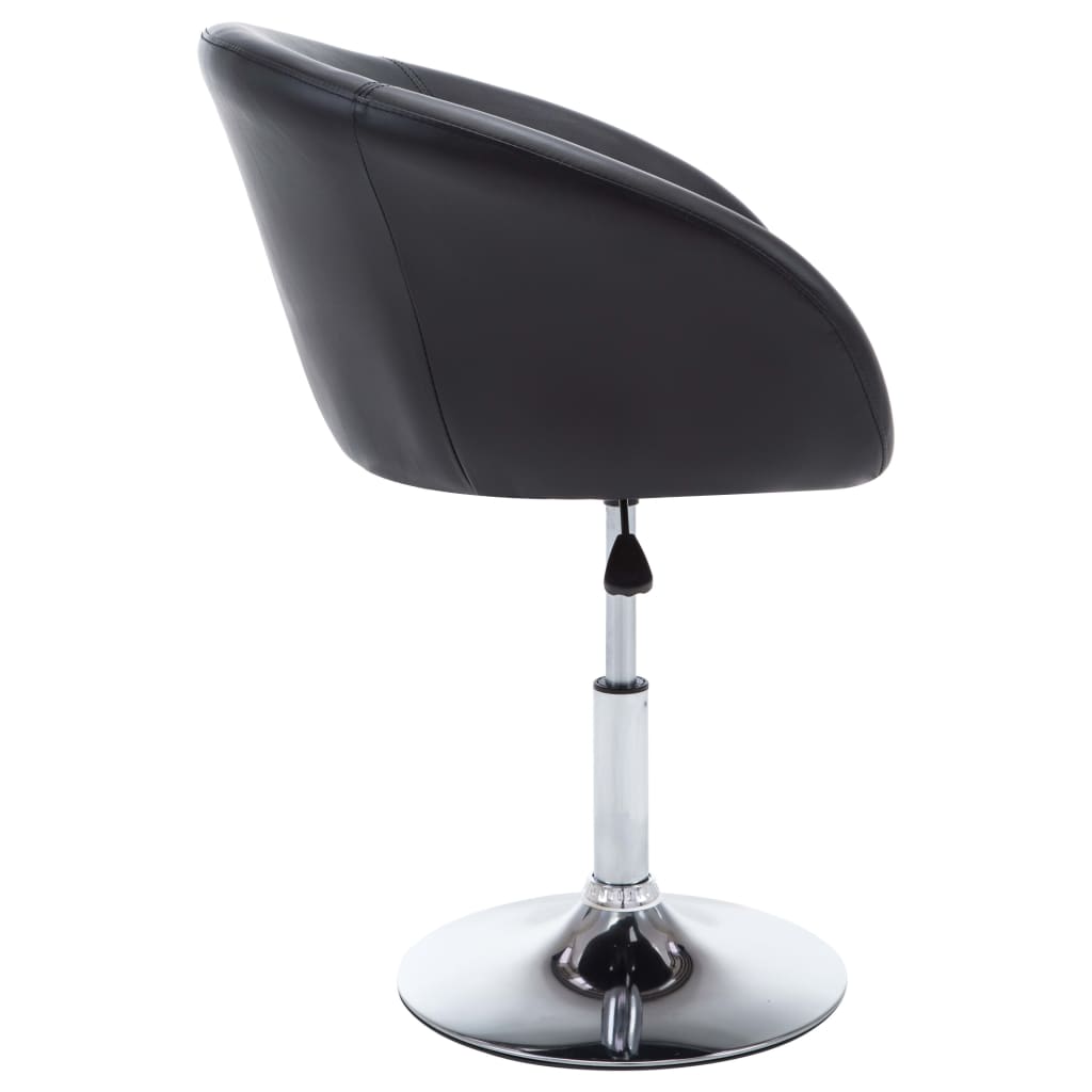 vidaXL Otočné jídelní židle 2 ks černé umělá kůže