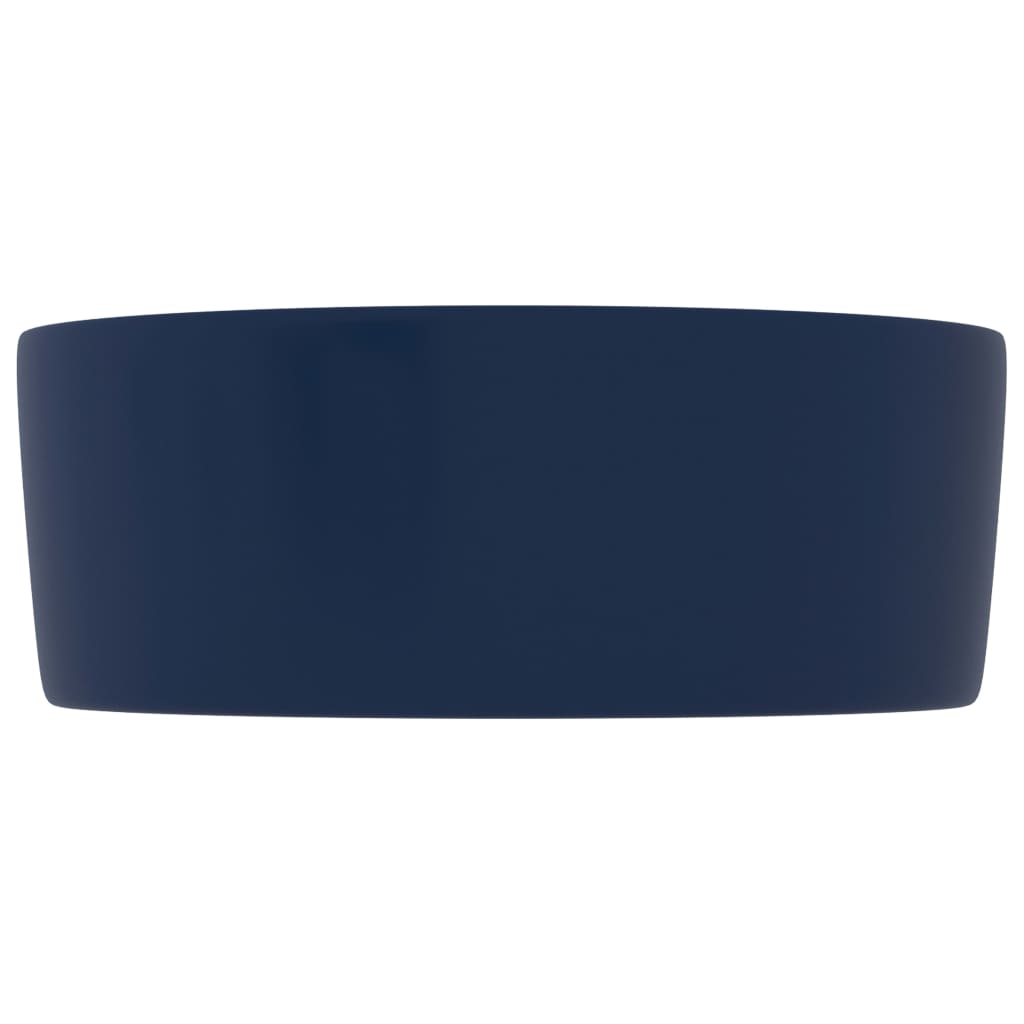 vidaXL Luxusní umyvadlo kulaté matné tmavě modré 40 x 15 cm keramické