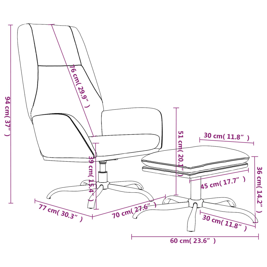 vidaXL Relaxační křeslo se stoličkou hnědé tkanina z mikrovlákna