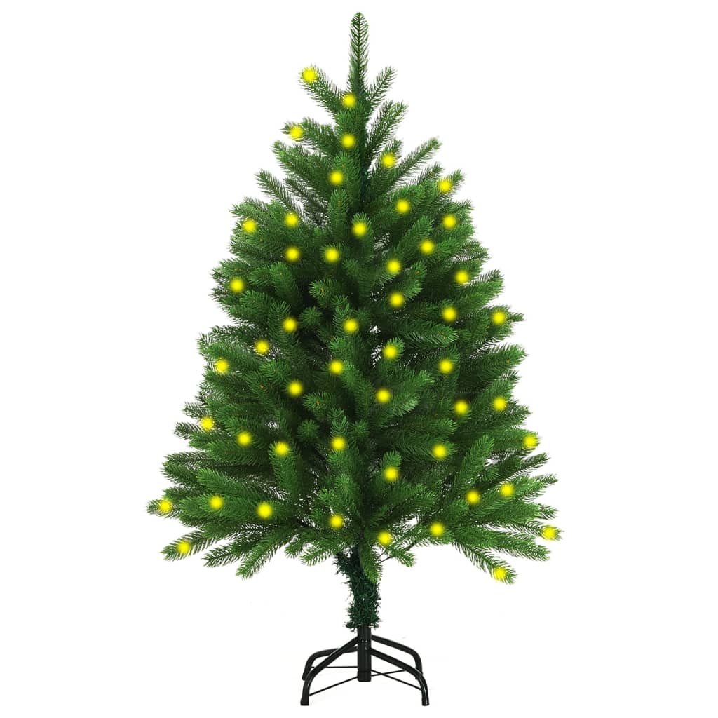 vidaXL Umělý vánoční stromek s LED osvětlením 120 cm zelený