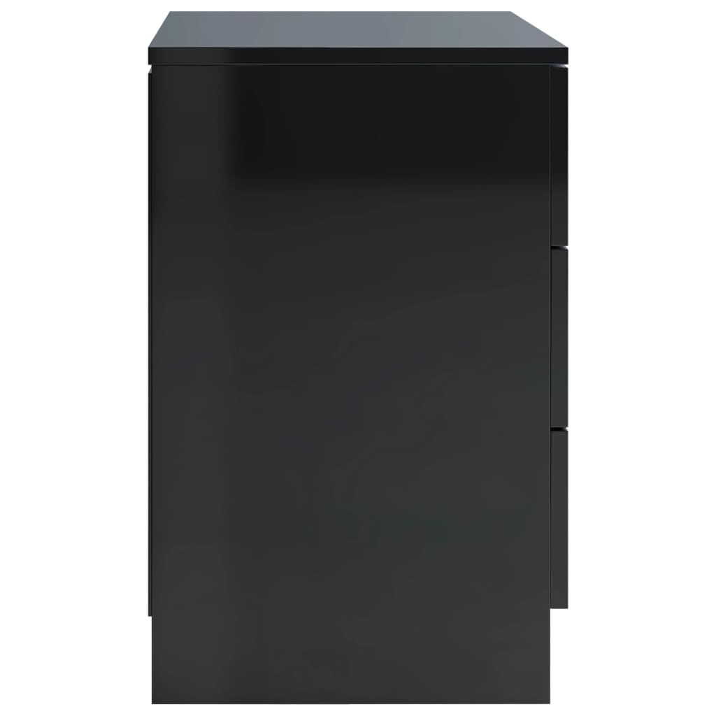 vidaXL Noční stolek černý s vysokým leskem 38 x 35 x 56 cm dřevotříska