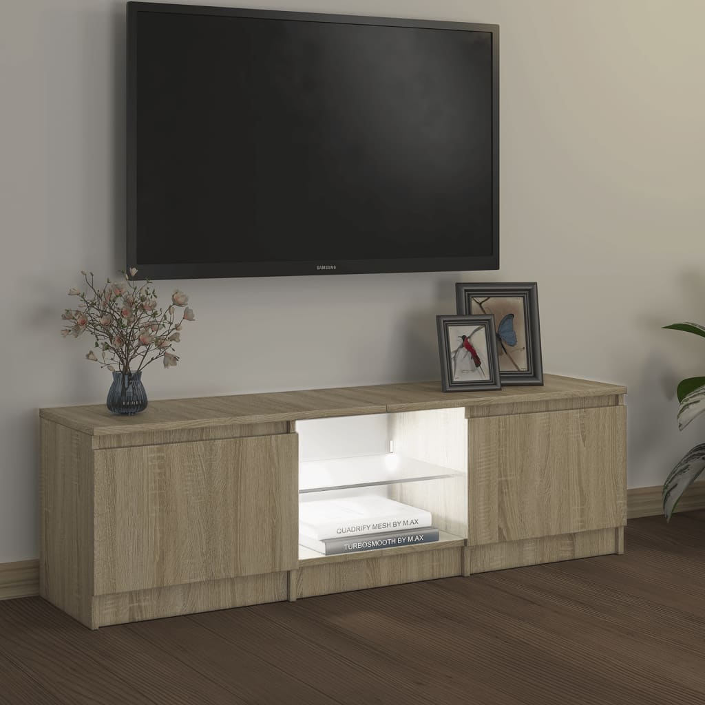 vidaXL TV skříňka s LED osvětlením dub sonoma 120 x 30 x 35,5 cm