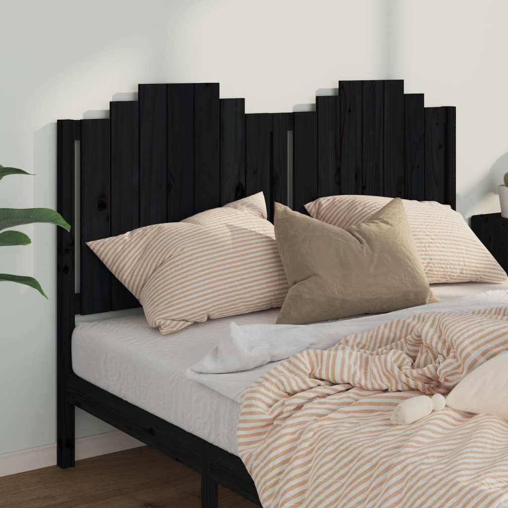 vidaXL Čelo postele černé 156 x 4 x 110 cm masivní borovice