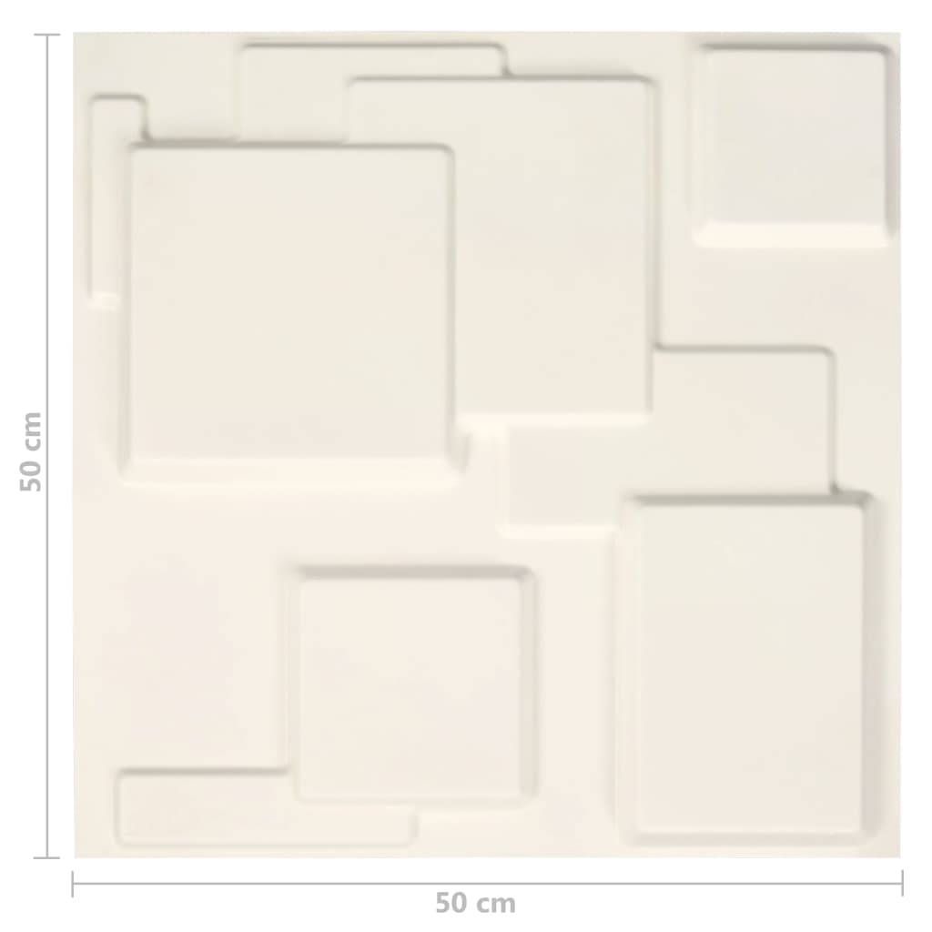 vidaXL 12 ks Nástěnné panely 3D 0,5 x 0,5 m 3 m²