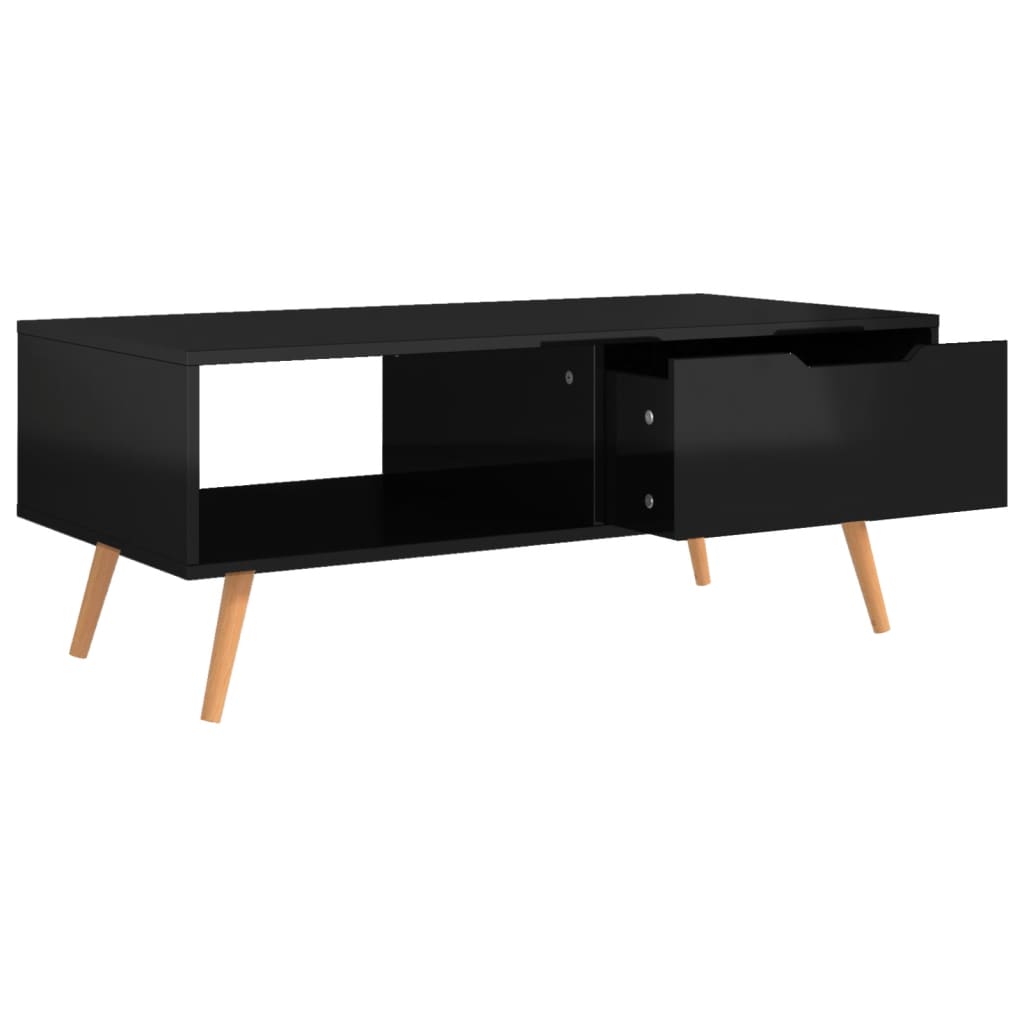 vidaXL Konferenční stolek černý vysoký lesk 100x49,5x43cm dřevotříska