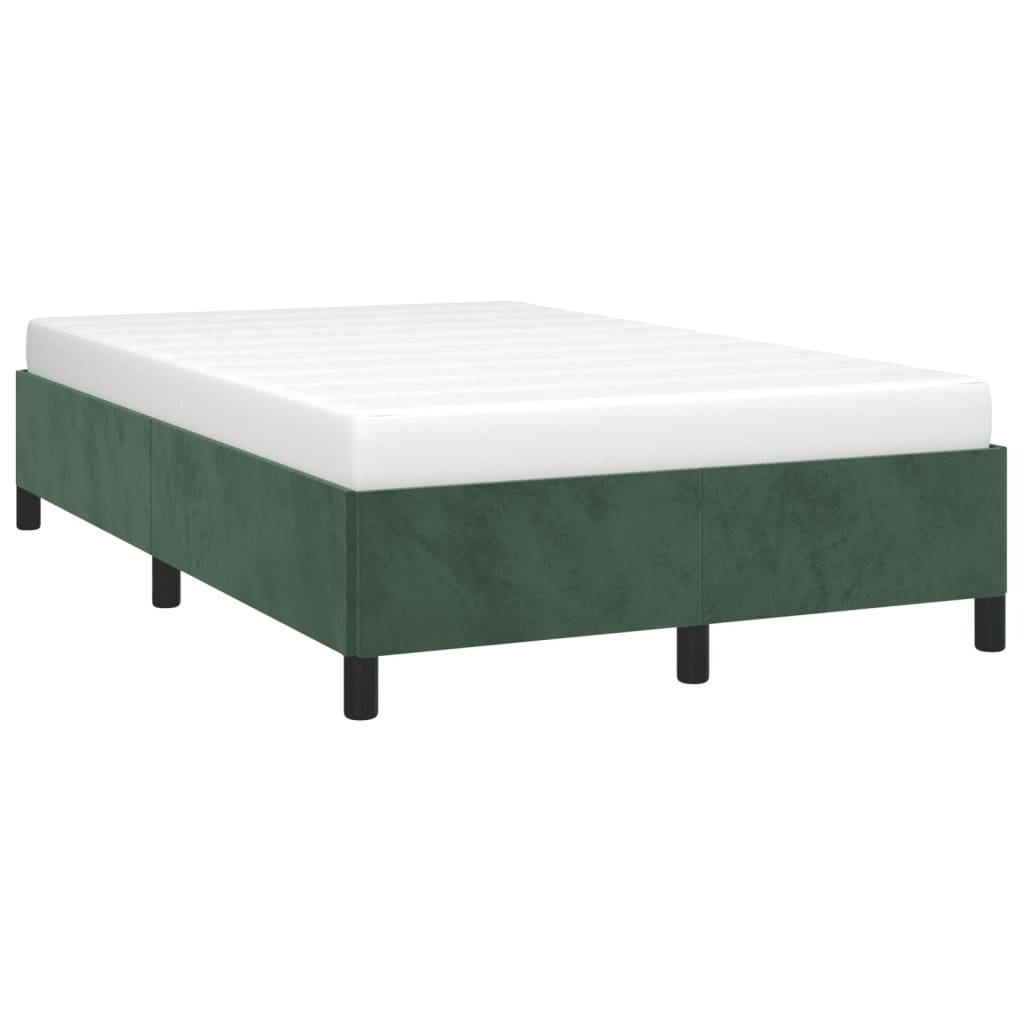 vidaXL Rám postele tmavě zelený 120 x 190 cm samet