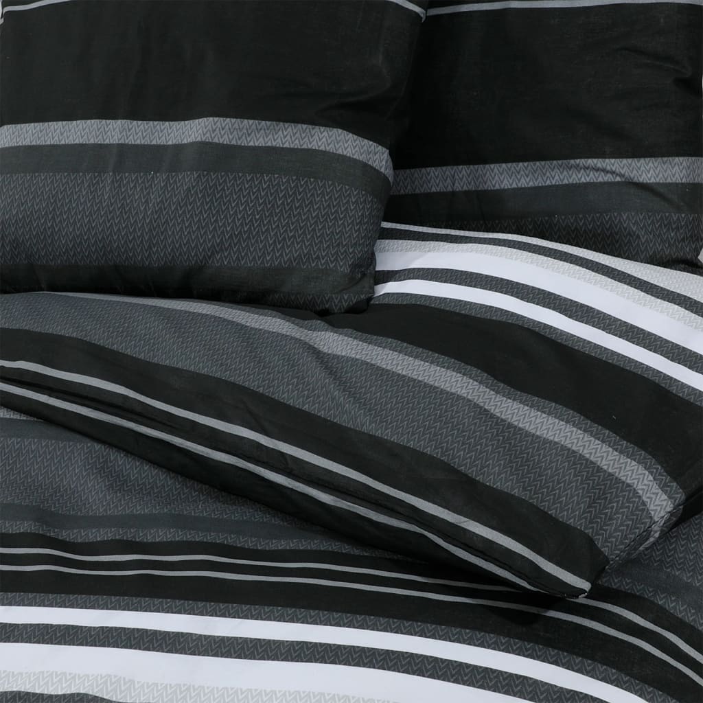 vidaXL Sada ložního prádla černá a bílá 140 x 200 cm bavlna