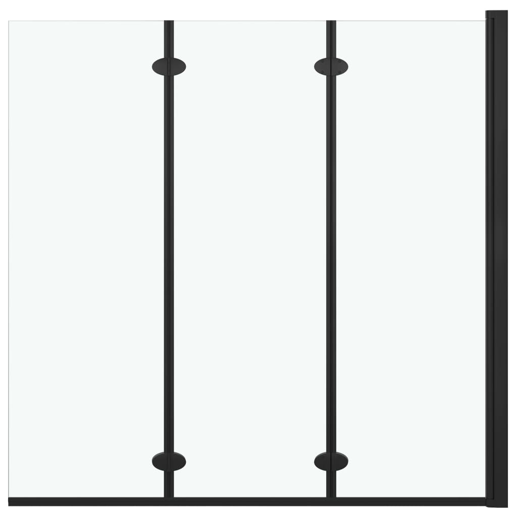 vidaXL Skládací sprchový kout se 3 panely ESG 130 x 138 cm černý