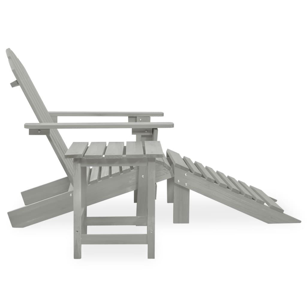 vidaXL Zahradní židle Adirondack podnožka a stůl masivní jedle šedá