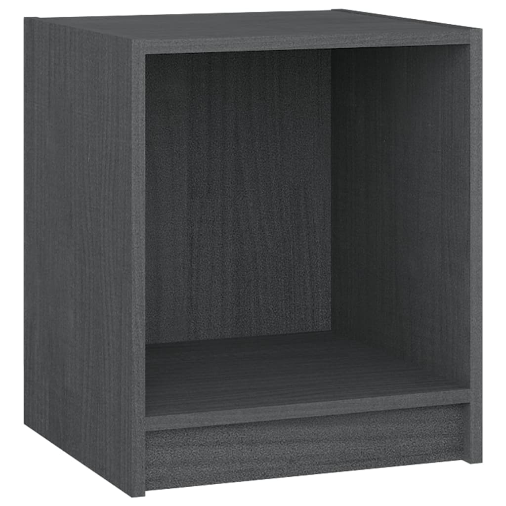 vidaXL Noční stolek šedý 35,5 x 33,5 x 41,5 cm masivní borové dřevo