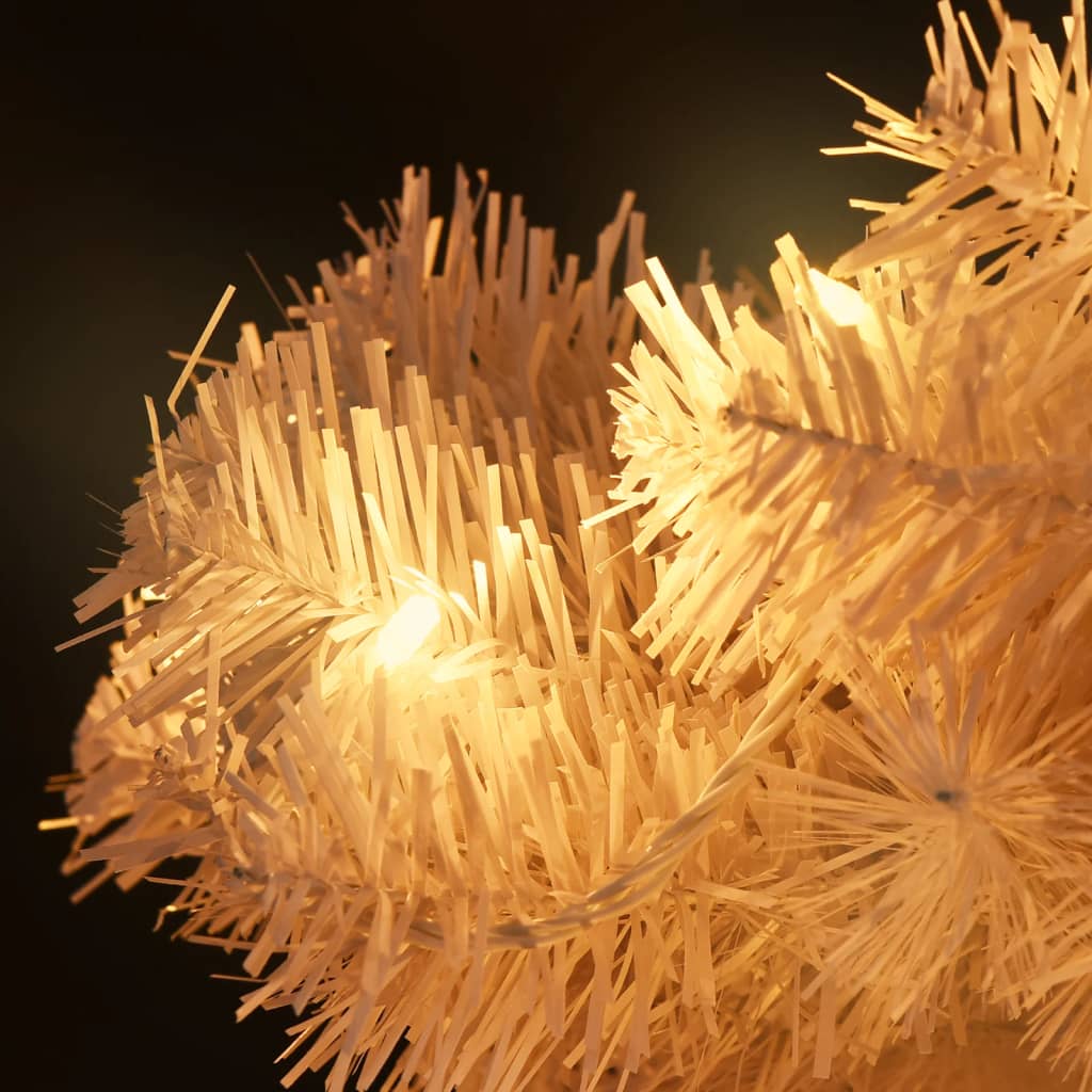 vidaXL Spirálový vánoční stromek s LED a stojanem bílý 150 cm PVC