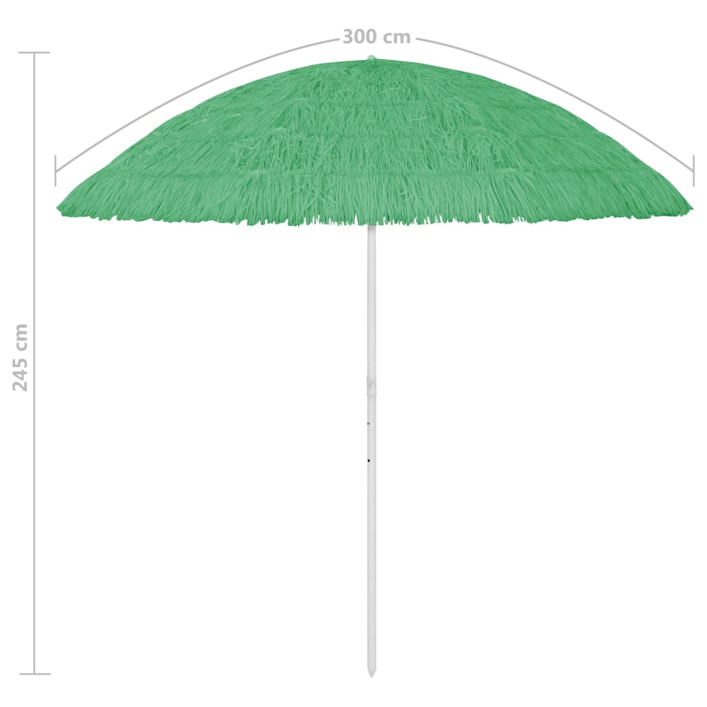 vidaXL Plážový slunečník Hawaii zelený 300 cm